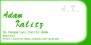 adam kalitz business card